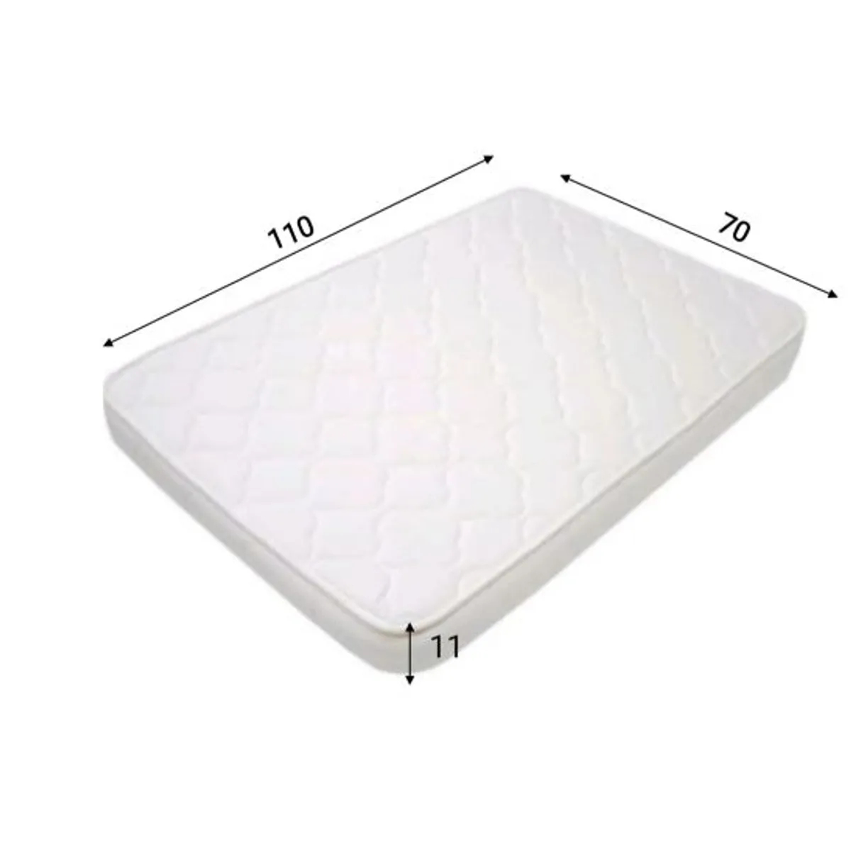 GENERICO - Colchon colchoneta para bebe 110x70x11  forro antifluido