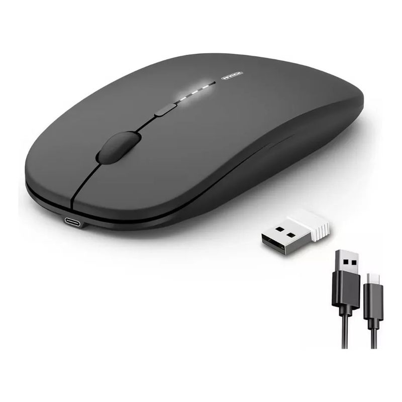 KIDSHOP - Mouse Inalámbrico Recargable W07 Negro