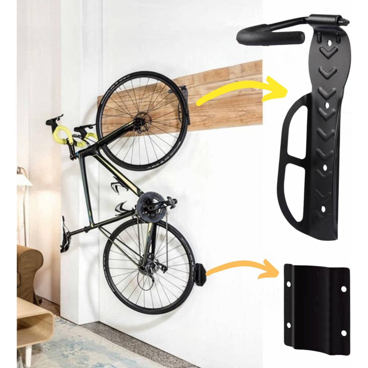 GENERICO - Soporte Gancho Porta Bicicleta Pared Colgador