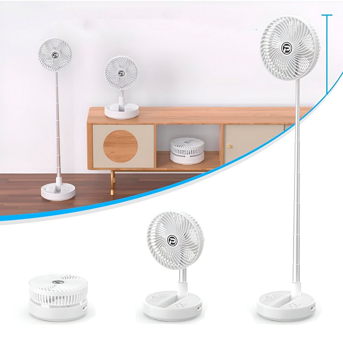 GENERICO - Ventilador Abanico Electrico Plegable Recargable Portatil