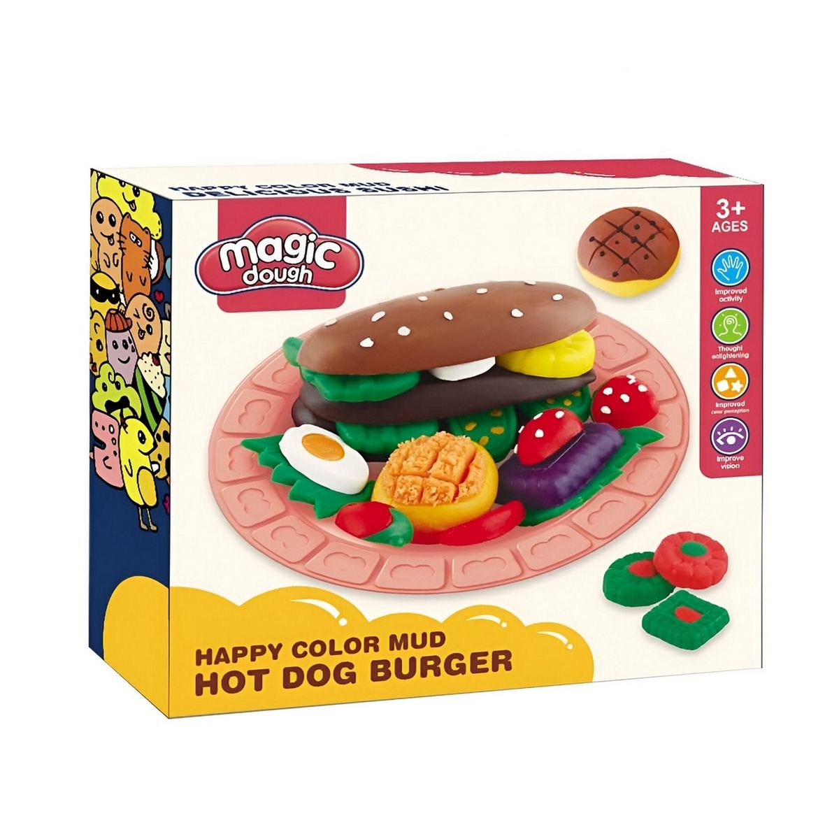 GENERICO - Set  Kit Fabrica De Hamburguesas Plastilina Juguete Niños