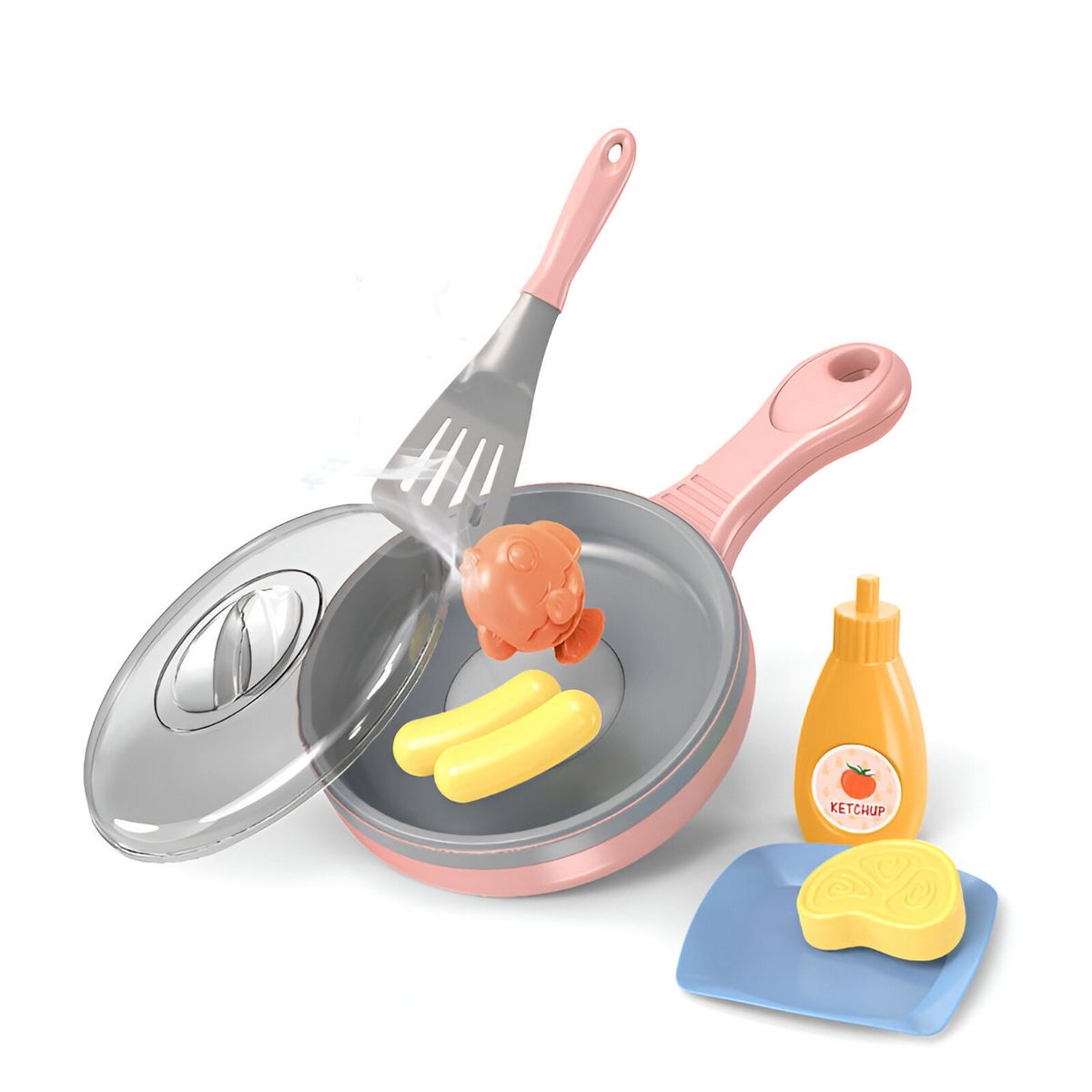 GENERICO - Kit De Utencilios Cocina Sarten Comida De Juguete Niñas