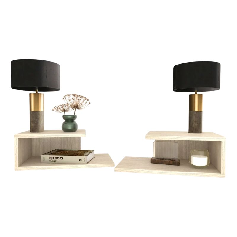 GENERICO - Set 2 Mesa De Noche Flotante Decoración Mínimalista, Color Arena