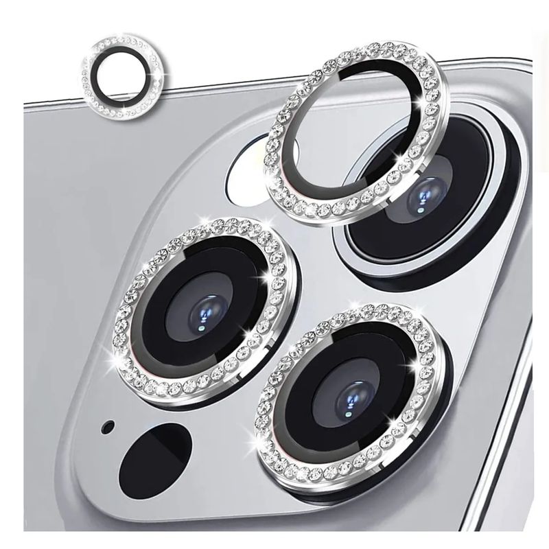 GENERICO - Protector Cámara Aro Compatible iPhone 14 Pro y 14 Pro Max Plateado