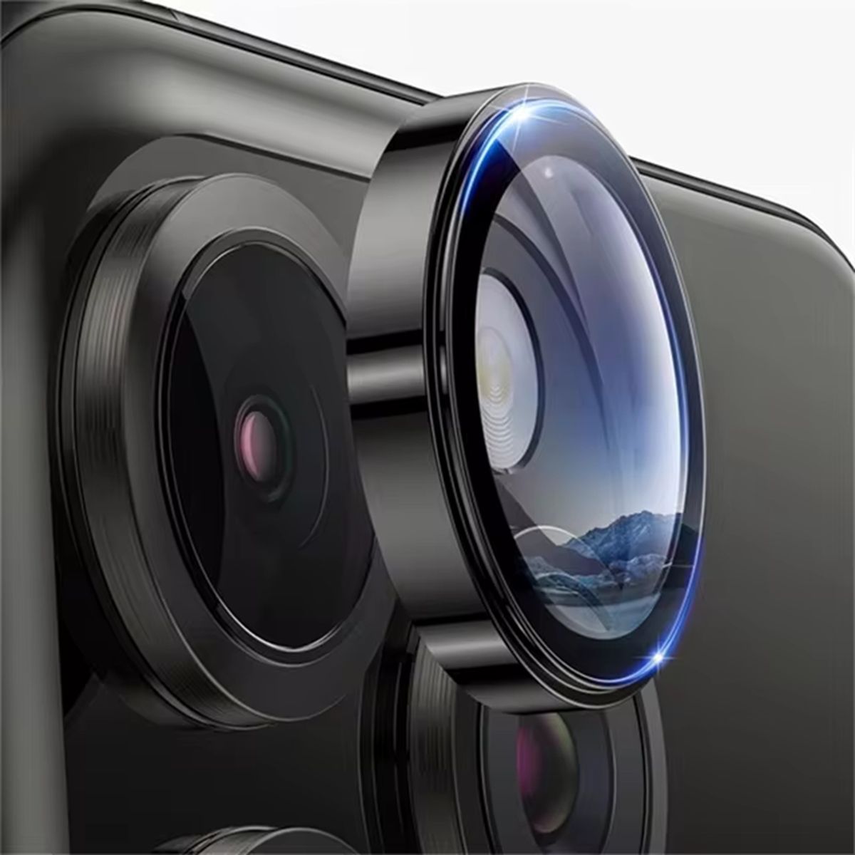 GENERICO - Protector Cámara Aro Compatible iPhone 13 Pro y 13 Pro Max Negro