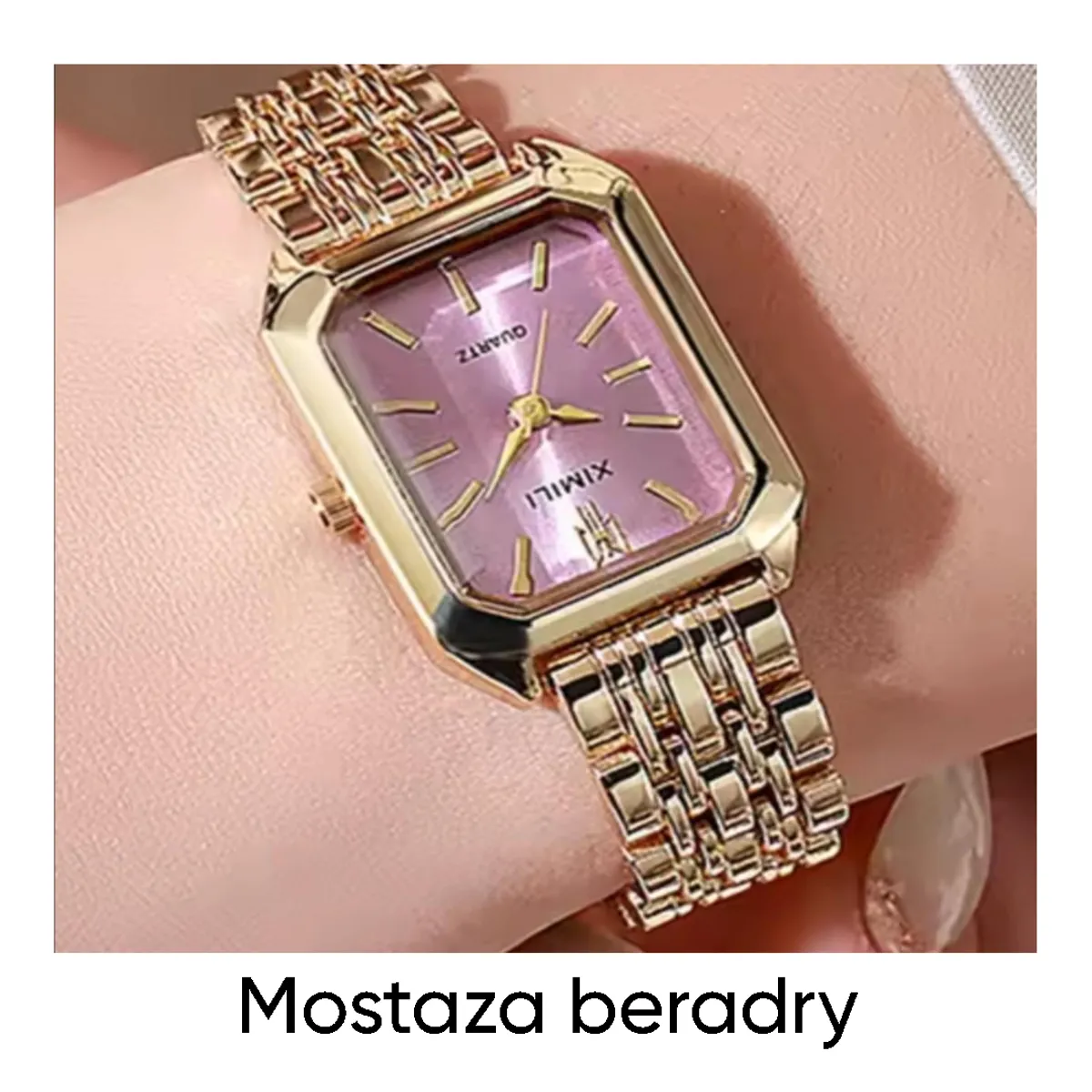 GENERICO - HERMOSO RELOJ ROSA  DE LUJO ACERO INOXIDABLE