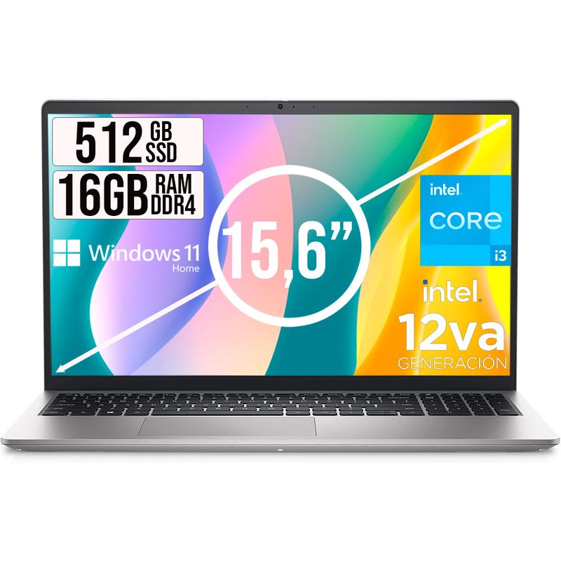 DELL - DELL INSPIRON INTEL CORE I3 1215U SSD 512GB RAM 16GB LED 15,6 FHD LIC W11 HOME