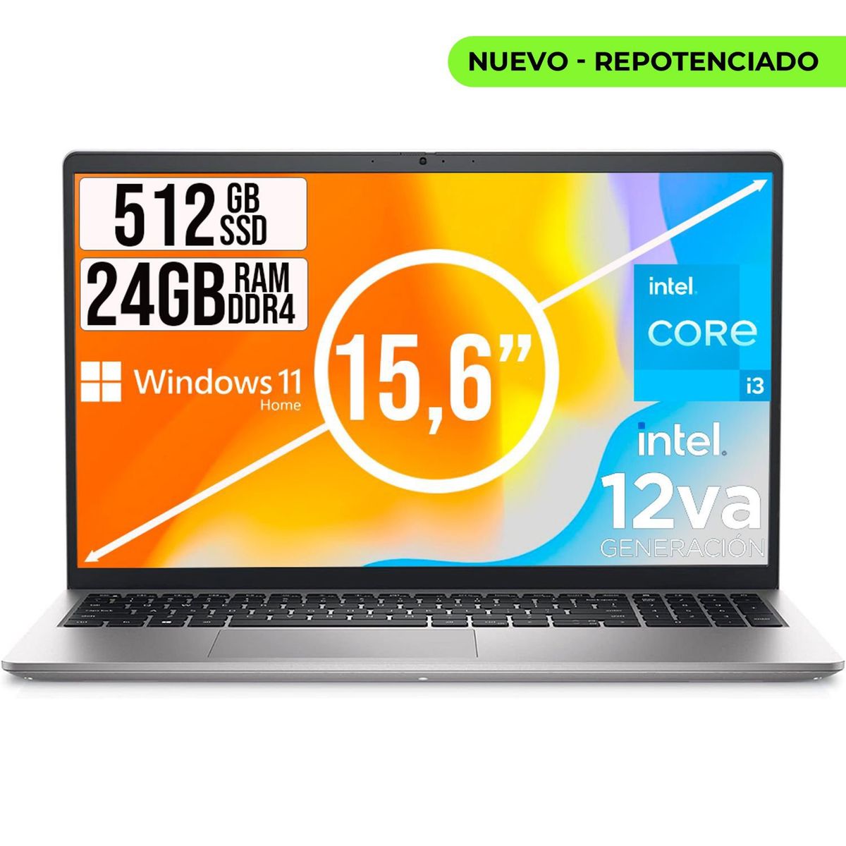 DELL - PORTATIL DELL INSPIRON INTEL CORE I3 1215U SSD 512GB RAM 24GB LED 15,6 LIC W11 HOME