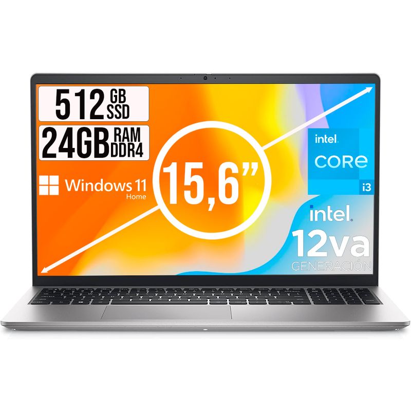 DELL - PORTATIL DELL INSPIRON INTEL CORE I3 1215U SSD 512GB RAM 24GB LED 15,6 LIC W11 HOME
