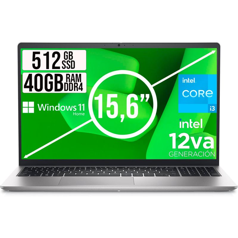 DELL - PORTATIL DELL INSPIRON INTEL CORE I3 1215U SSD 512GB RAM 40GB LED 15,6 LIC W11 HOME