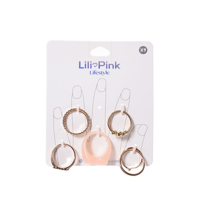 YOI - Set de anillos dorados x9 unidades