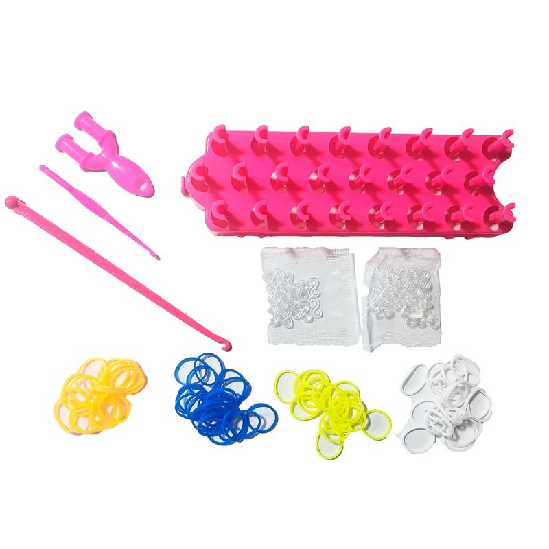 GENERICO - Set Kit Hacer Pulseras Collares Niña Style Ligas Canasta