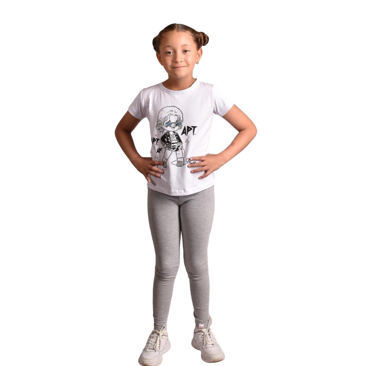 BIGBOYS - Leggins Unicolor Gris Jaspe Niña