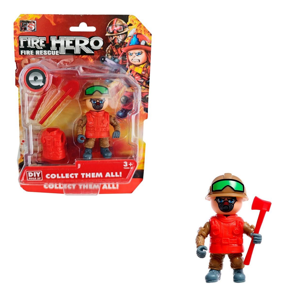 GENERICO - Figura Bombero Juguete Con Accesorios Herramientas Niños