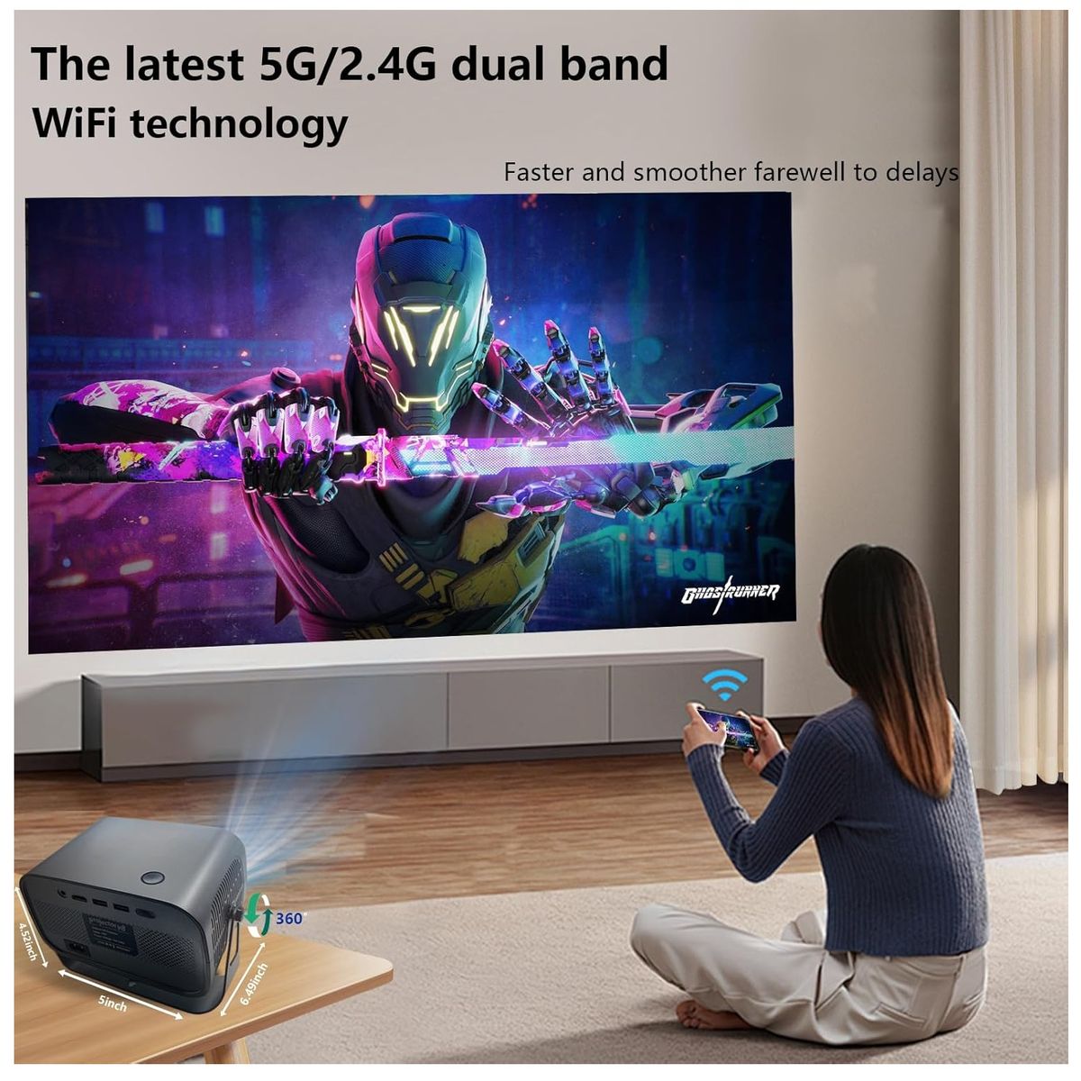 GENERICO - Proyector Video Full HD 200 pulgadas PC HDMI/AV 2 USB