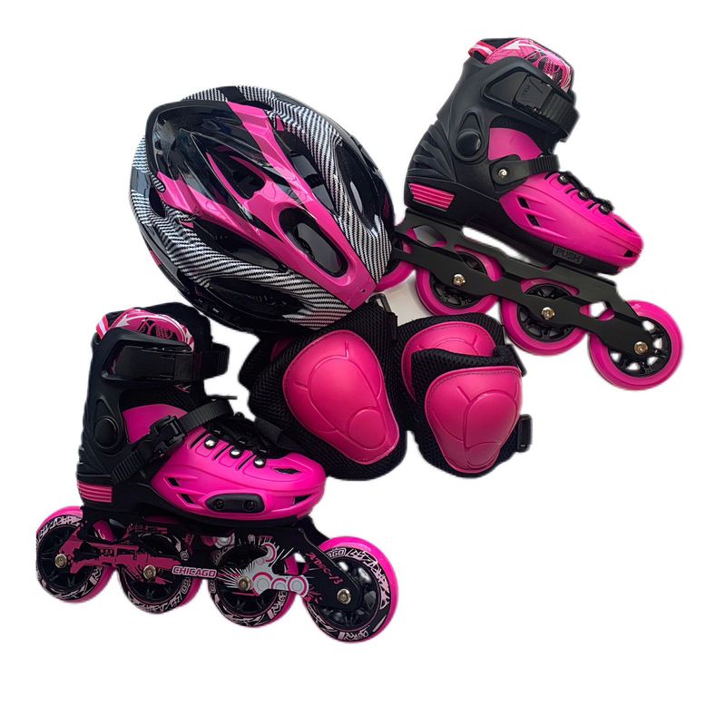 CHICAGO - Patines semiprofesionales Antichoque Fucsia