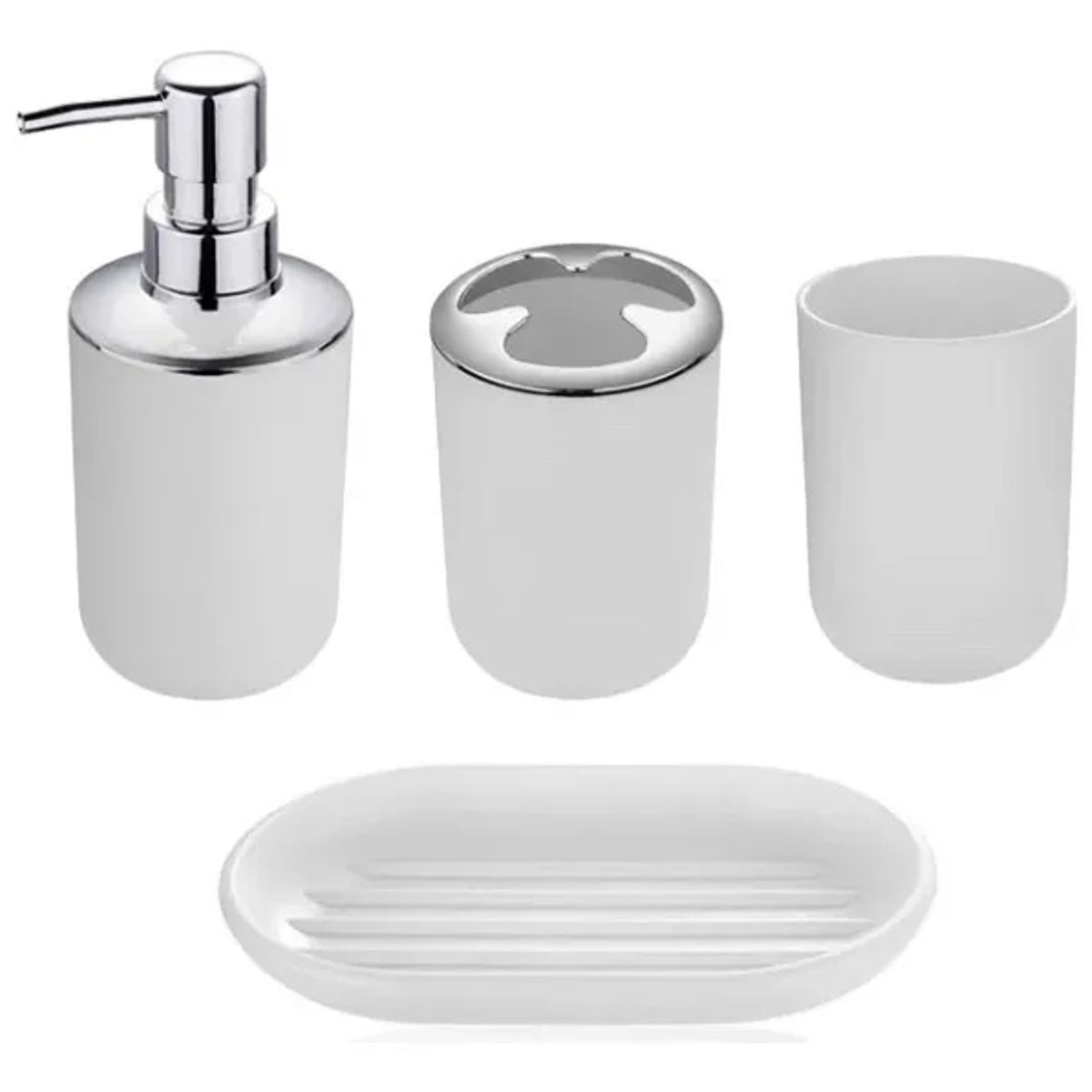 GENERICO - Set Accesorios Para Baño Juego De 6 Piezas Utensilios Baño (Blanco o Negro)