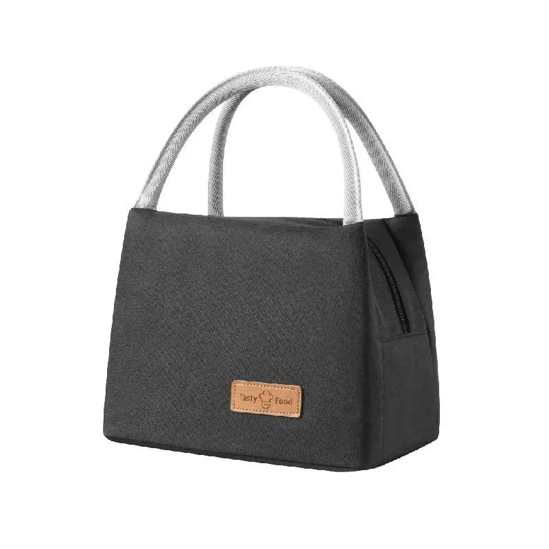 GENERICO - LONCHERA TÉRMICA PORTA COMIDA BOLSA ALMUERZO IMPERMEABLE-NEGRO