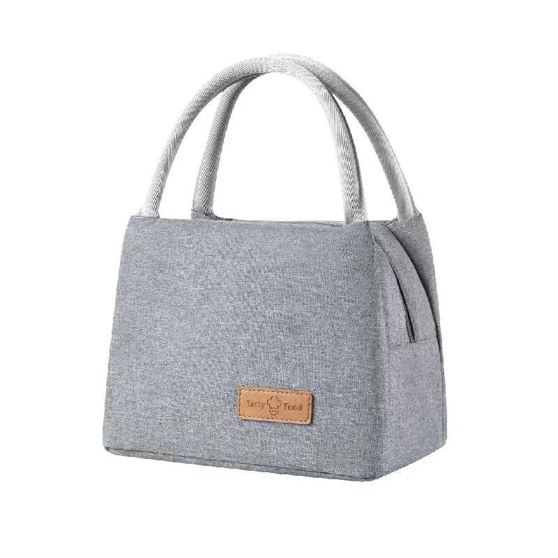 GENERICO - LONCHERA TÉRMICA PORTA COMIDA BOLSA ALMUERZO IMPERMEABLE-GRIS