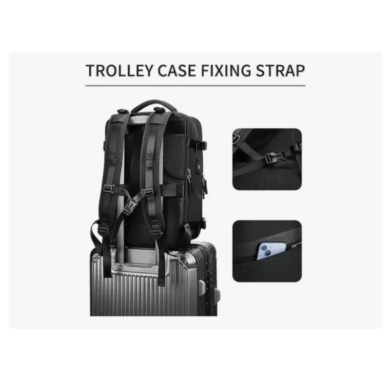 INNOVA - Maleta Morral Para Laptop Viajero Práctico Semi Impermeable Amaz Black