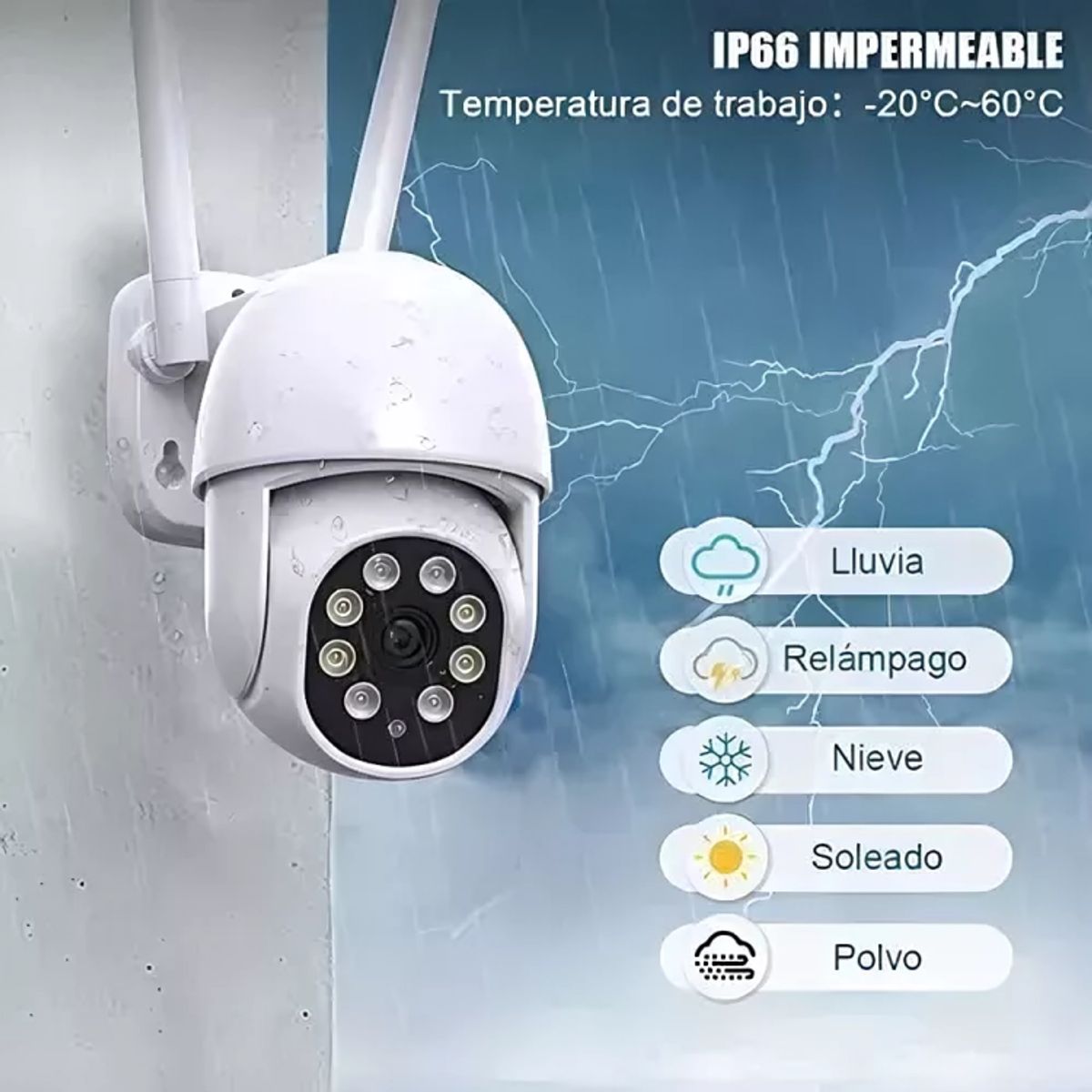 GENERICO - Cámara de Seguridad Ptz Wifi Exterior HD