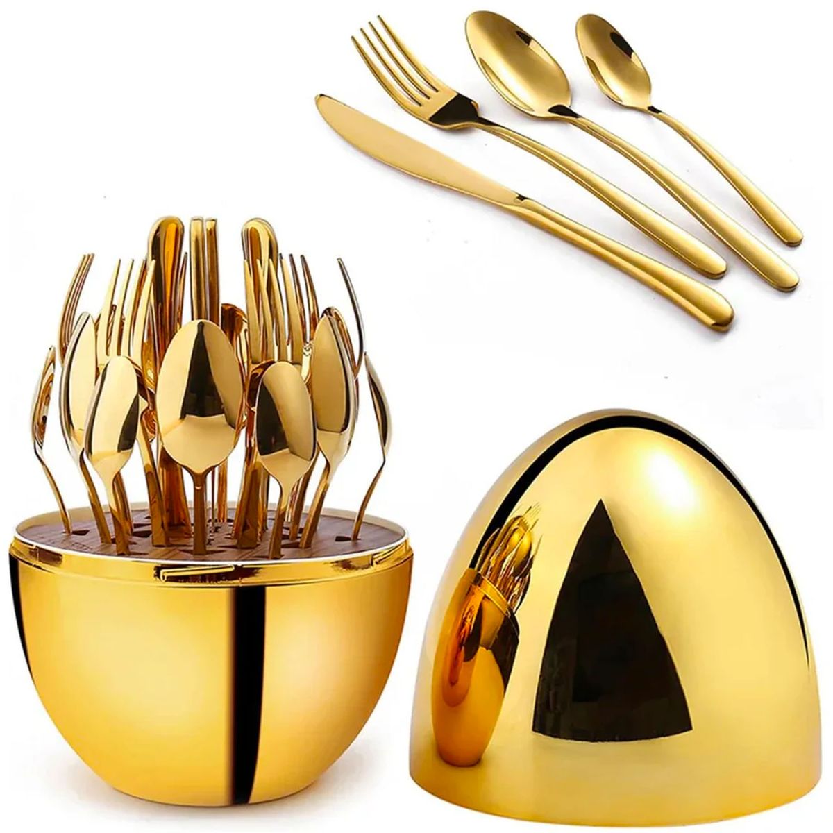 ONE PIXEL - Juego De Cubiertos 24 Piezas Forma Moderna Guardado Facil