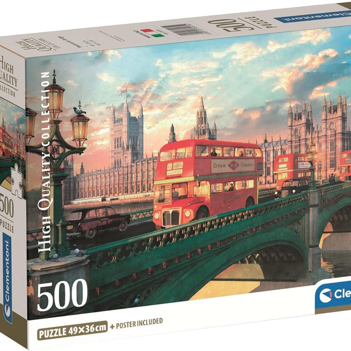 CLEMENTONI - Rompecabezas 500 Piezas Londres Autobuses Rojos Clementoni