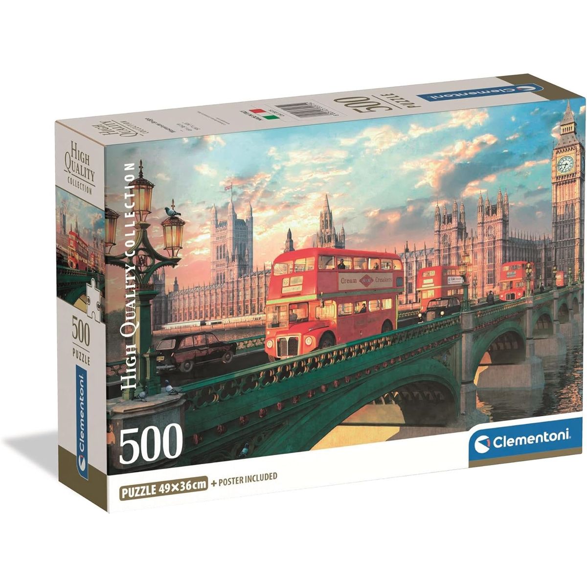 CLEMENTONI - Rompecabezas 500 Piezas Londres Autobuses Rojos Clementoni