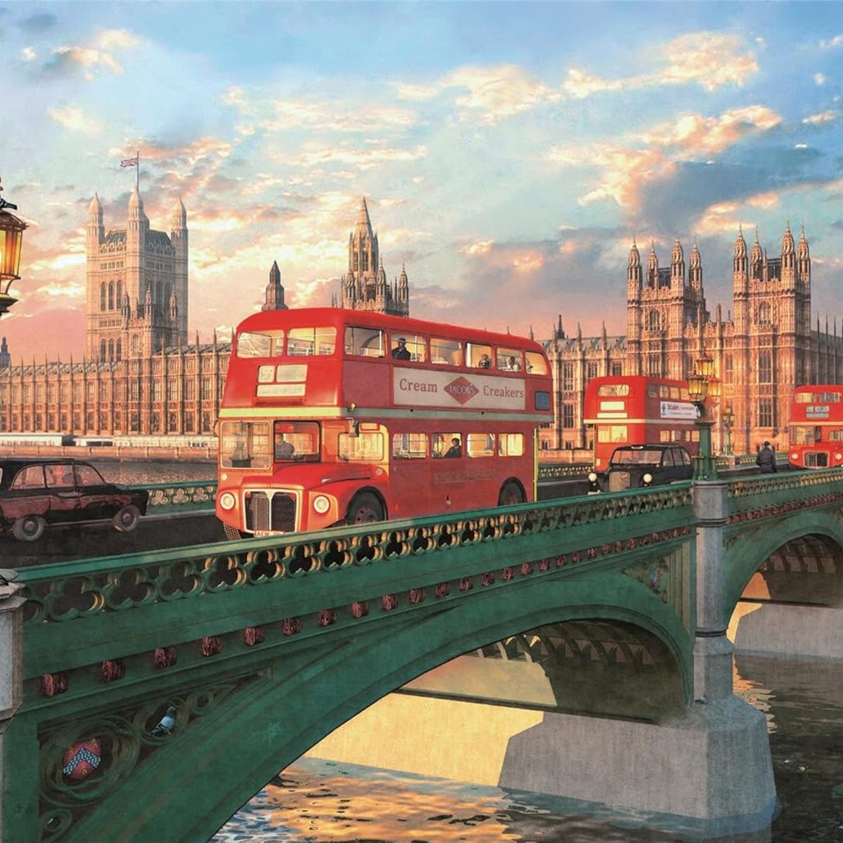 CLEMENTONI - Rompecabezas 500 Piezas Londres Autobuses Rojos Clementoni
