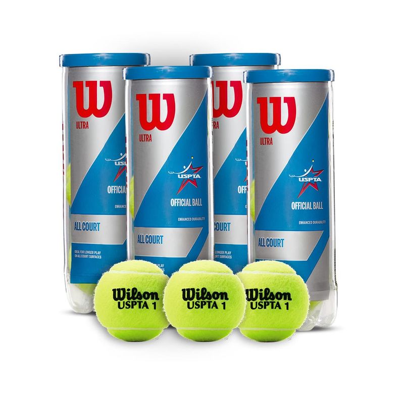 WILSON - Combo 4 Tarros Pelotas de Tenis Wilson Ultra All Court X3P