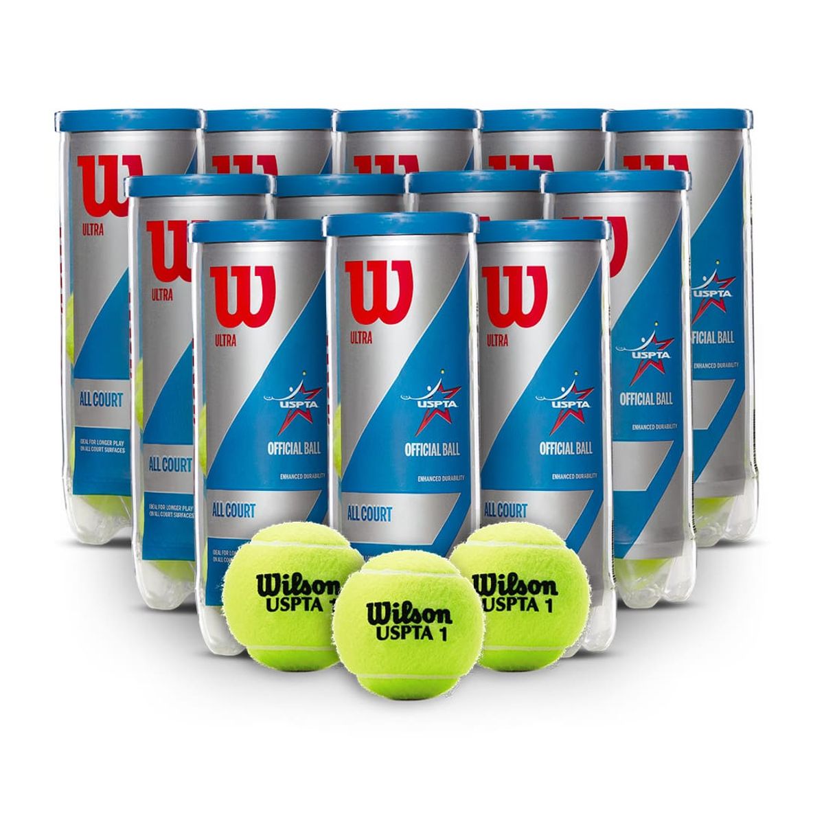 WILSON - Combo 12 Tarros Pelotas de Tenis Wilson Ultra All Court X3P