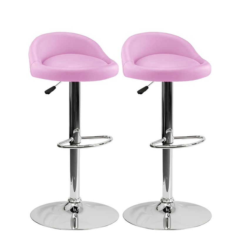 GENERICO - 2 Sillas Bar Butaco Alta Giratoria Barra Bar Cocina Refsantana CromadoLila