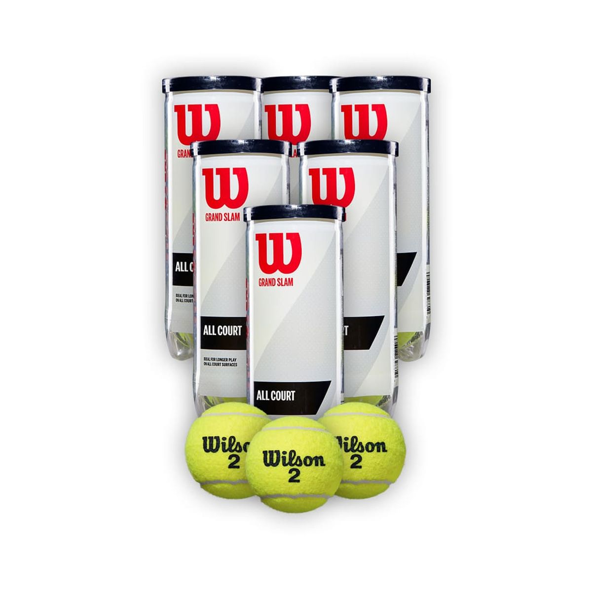 WILSON - Combo 6 Tarros Pelotas de Tenis Wilson Grand Slam X3P