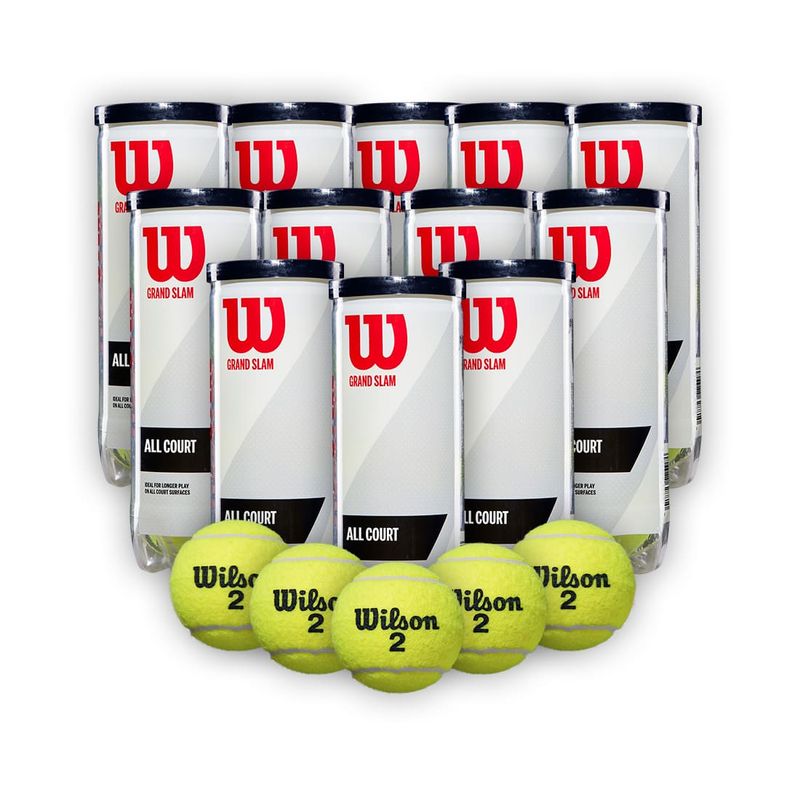 WILSON - Combo 12 Tarros Pelotas de Tenis Wilson Grand Slam X3P