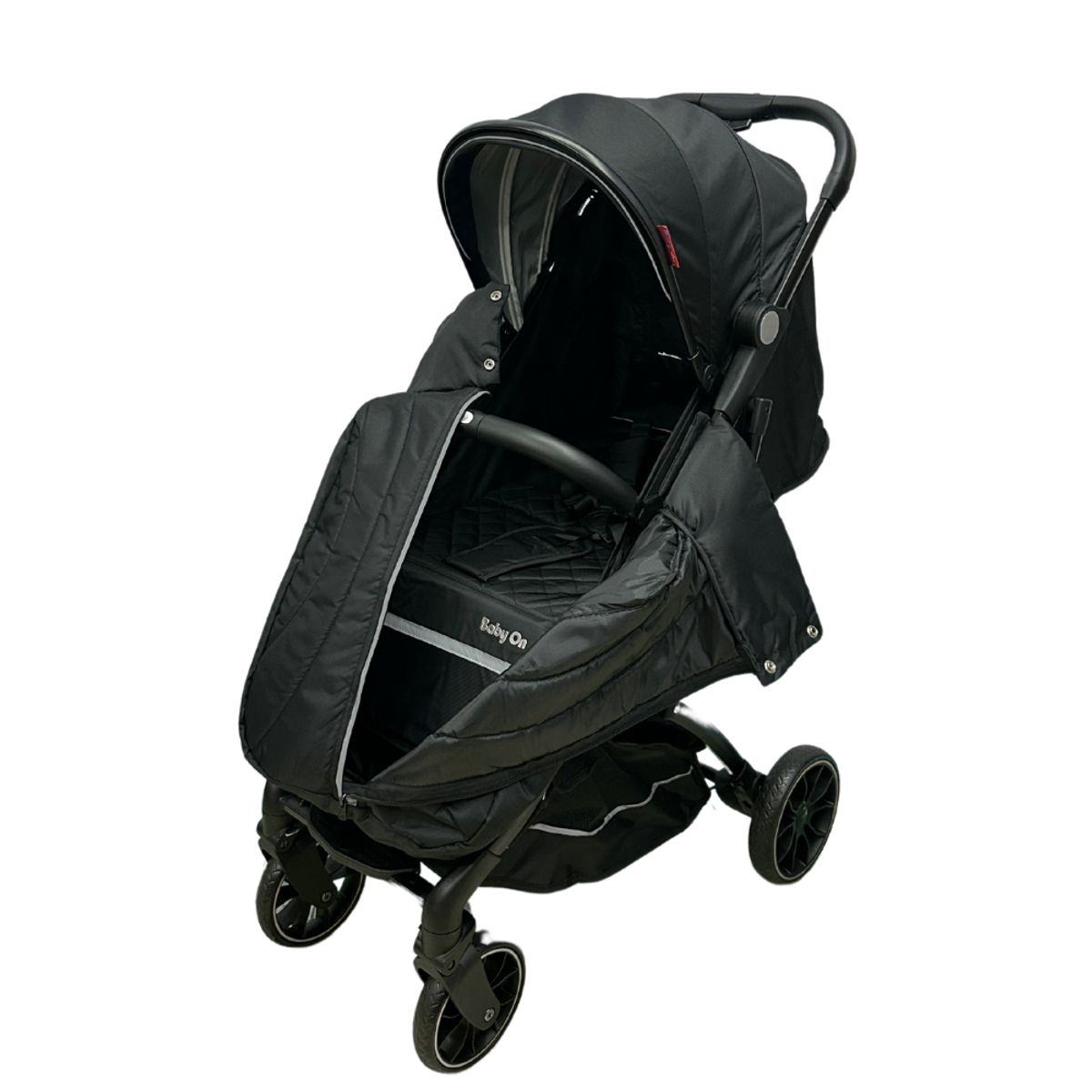 BABY ON - Coche Maleta de bebé Baby On Tureli + Cubrepies Negro