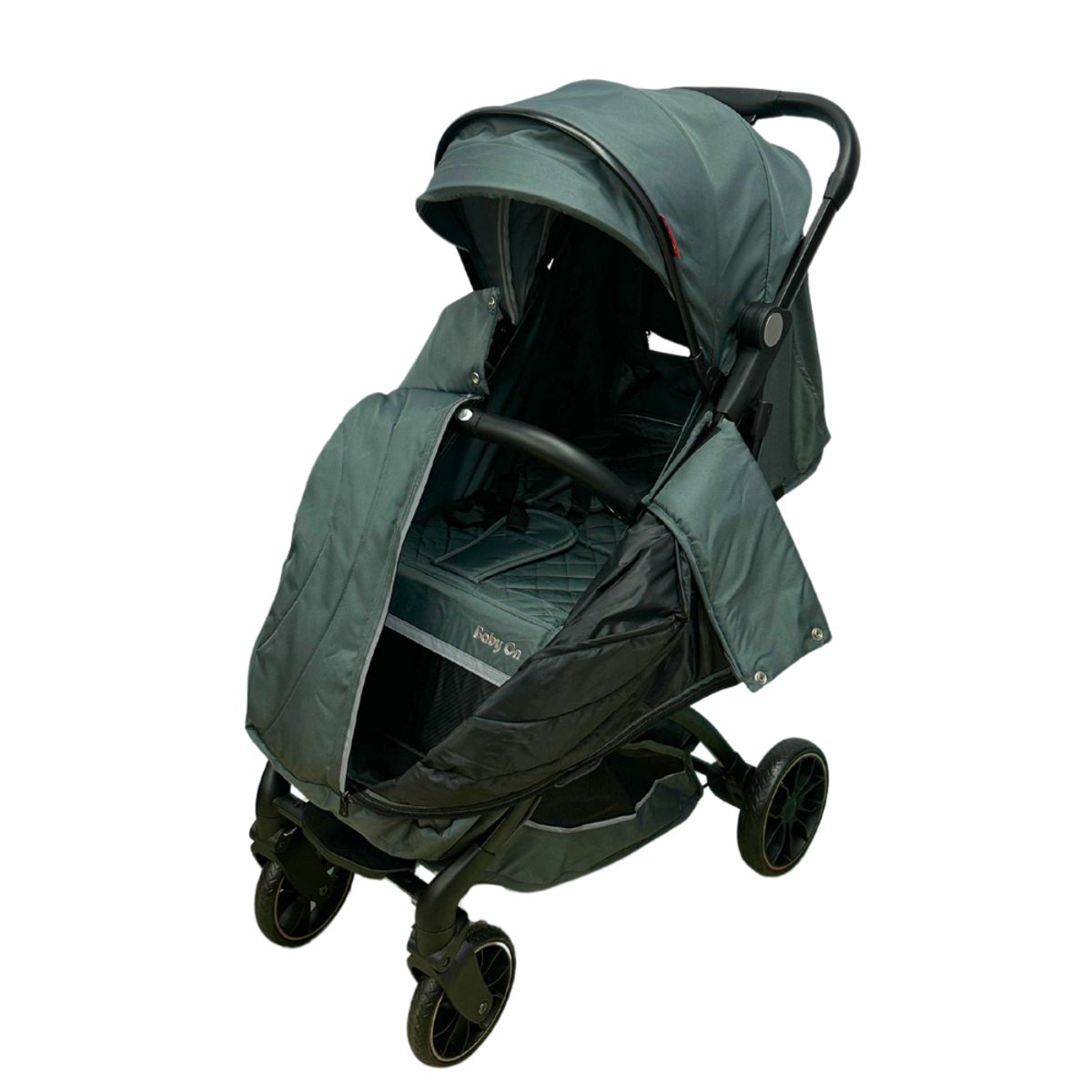 BABY ON - Coche Maleta de bebé Baby On Tureli +Cubrepies Verde Petrole