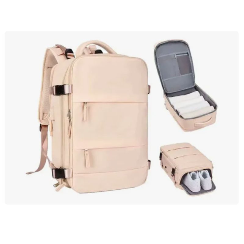 INNOVA - Maleta Morral Para Laptop Puerto Usb Viajero Práctico Amaz Beige