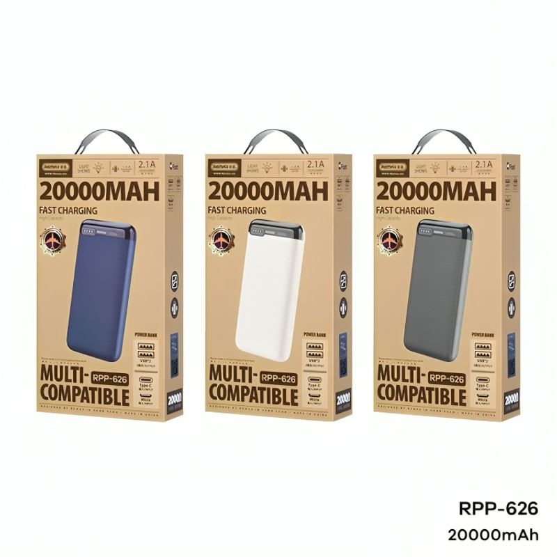 GENERICO - Power Bank RPP-626 20000mAh 21A Carga Rapida