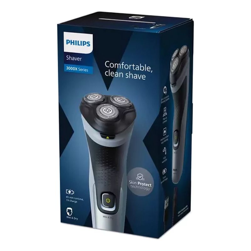 PHILIPS - Shaver 3000X Series Afeitadora Eléctrica Para Uso En Seco y Húmedo