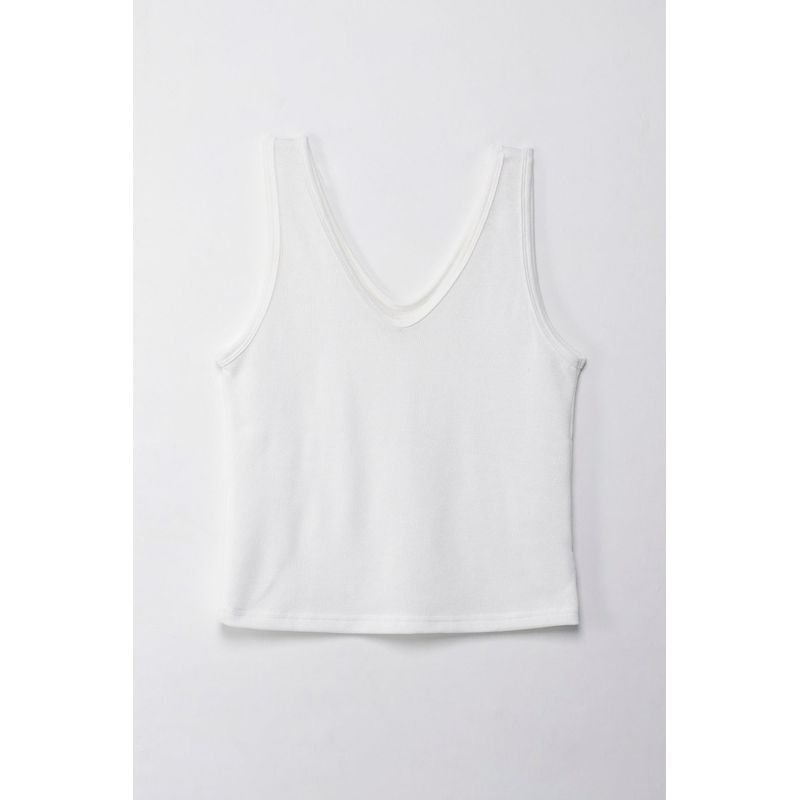 TOPMARK - Camiseta básica manga sisa crudo para mujer