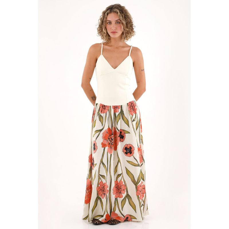 TOPMARK - Vestido largo con estampado de flores para mujer
