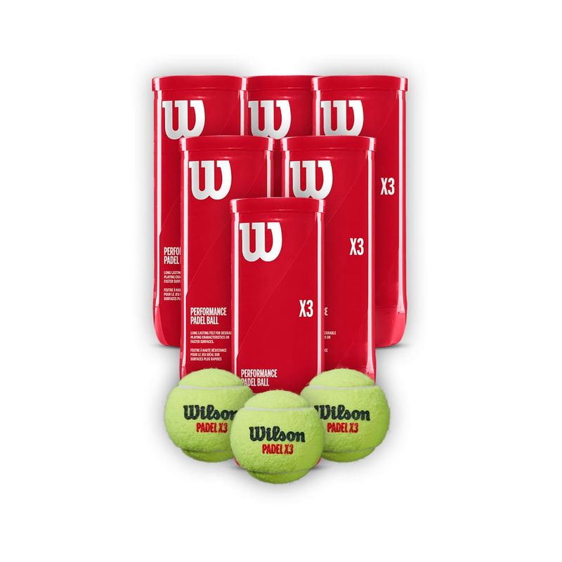 WILSON - Combo 6 Tarros Pelotas de Pádel Wilson Performance X3P