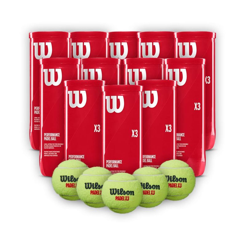 WILSON - Combo 12 Tarros Pelotas de Pádel Wilson Performance X3P