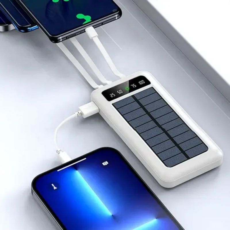 GENERICO - Cargador Power Bank Portatil 4 En 1 Carga Solar 20000 Mah