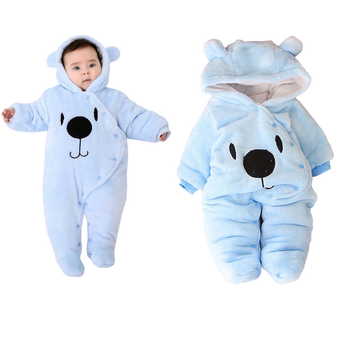 MULTIPLACE COLOMBIA - Sleeping para bebe termico en peluche azul 0-3 meses-