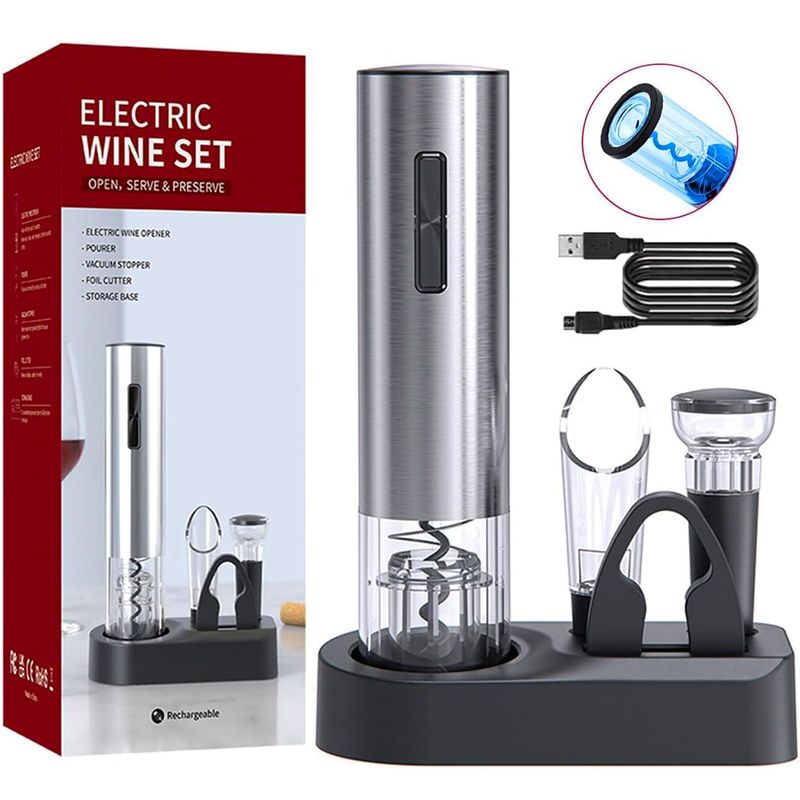 ONE PIXEL - Sacacorchos Eléctrico Para Vinos Con Accesorios Recargable