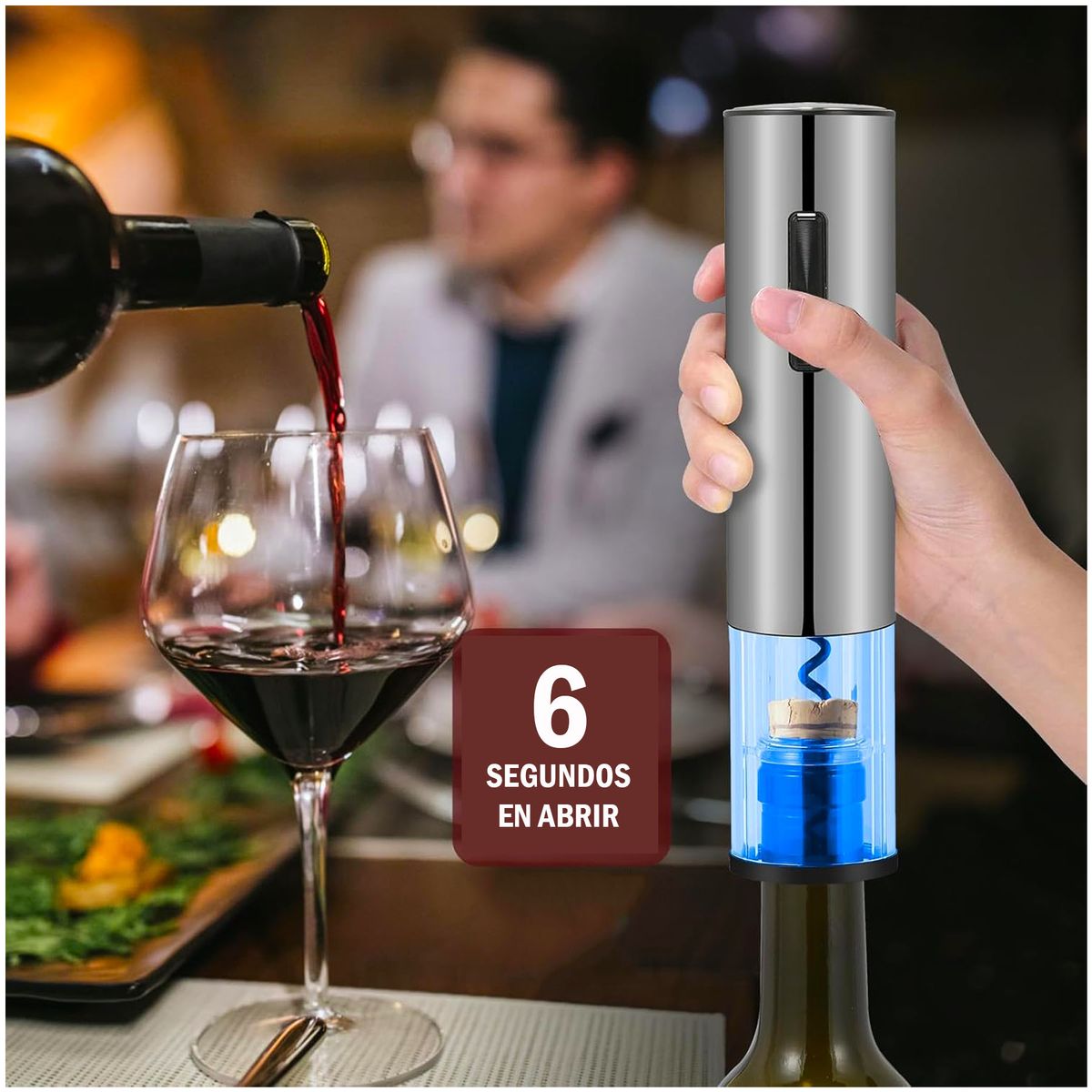 ONE PIXEL - Sacacorchos Eléctrico Para Vinos Con Accesorios Recargable