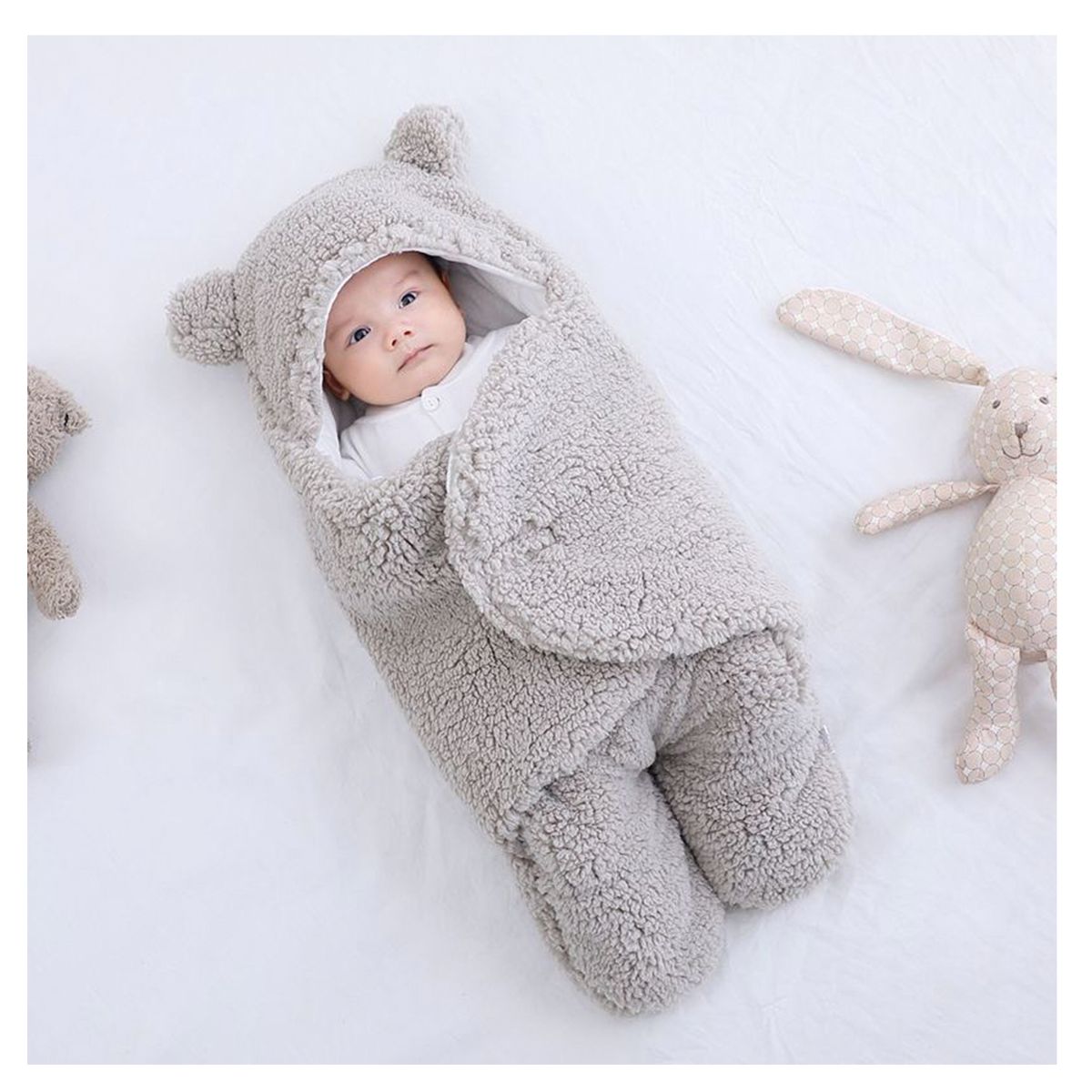 MULTIPLACE COLOMBIA - Sleeping para bebe termico en peluche Gris 6-9 meses-