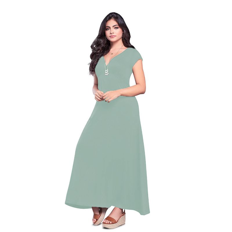 MARKETING PERSONAL - Vestido Largo Mujer Verde Oliva Mp 79860