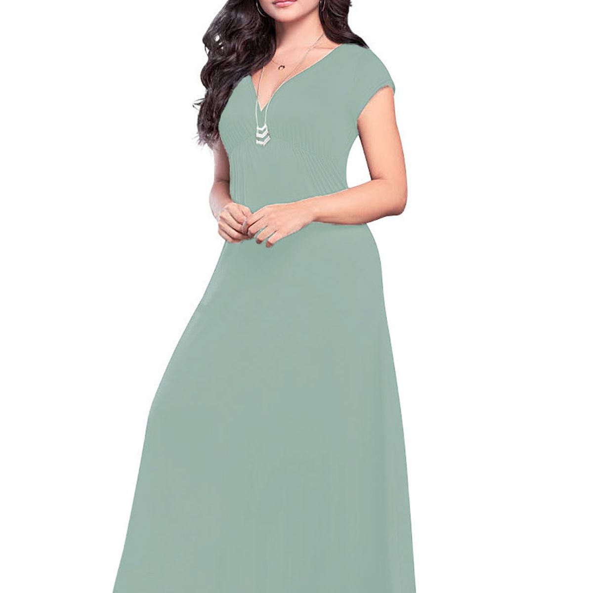 MARKETING PERSONAL - Vestido Largo Mujer Verde Oliva Mp 79860